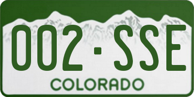 CO license plate 002SSE