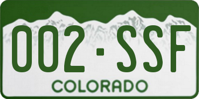 CO license plate 002SSF