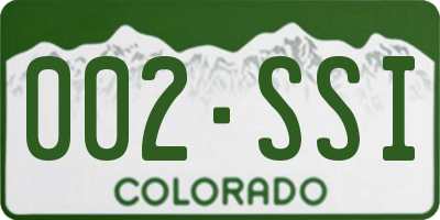 CO license plate 002SSI