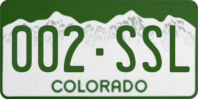 CO license plate 002SSL