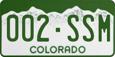 CO license plate 002SSM