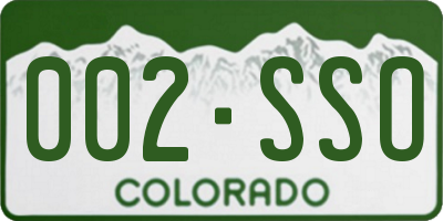 CO license plate 002SSO