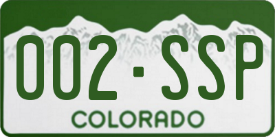 CO license plate 002SSP
