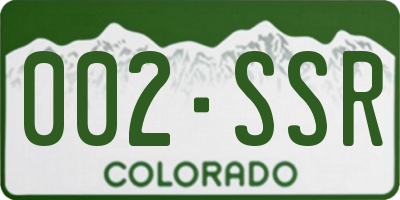 CO license plate 002SSR