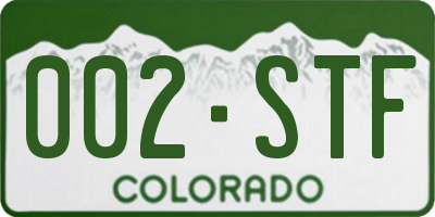 CO license plate 002STF