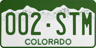 CO license plate 002STM