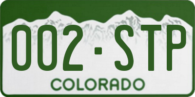 CO license plate 002STP