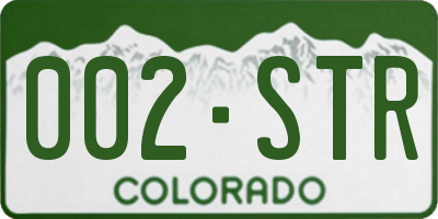 CO license plate 002STR