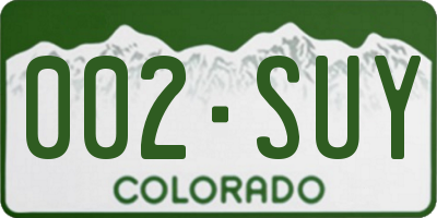 CO license plate 002SUY