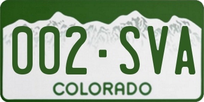 CO license plate 002SVA