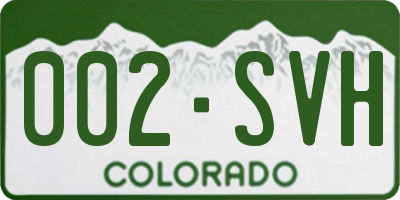 CO license plate 002SVH