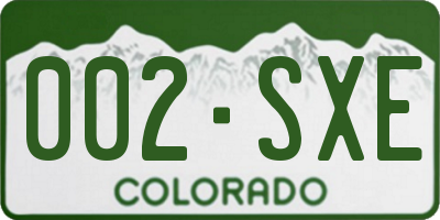 CO license plate 002SXE