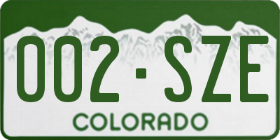 CO license plate 002SZE