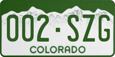 CO license plate 002SZG