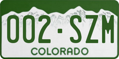 CO license plate 002SZM