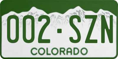 CO license plate 002SZN