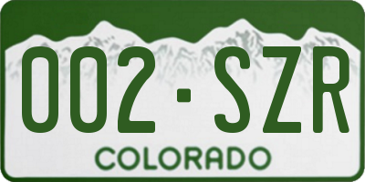 CO license plate 002SZR