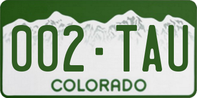 CO license plate 002TAU
