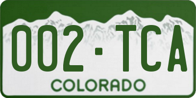 CO license plate 002TCA