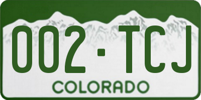 CO license plate 002TCJ