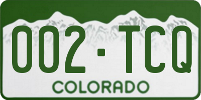 CO license plate 002TCQ