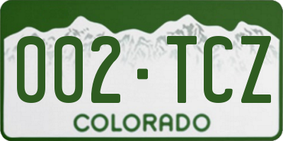 CO license plate 002TCZ