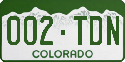 CO license plate 002TDN