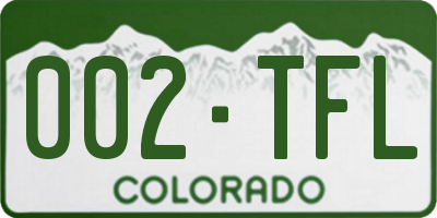 CO license plate 002TFL