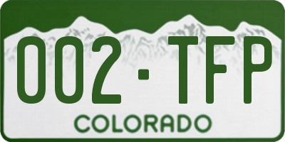 CO license plate 002TFP