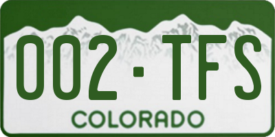 CO license plate 002TFS