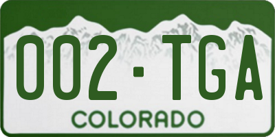 CO license plate 002TGA