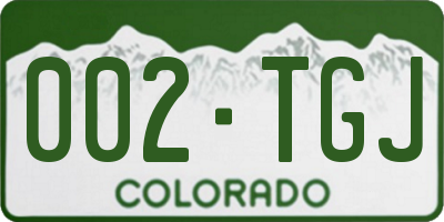 CO license plate 002TGJ