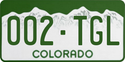 CO license plate 002TGL