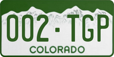 CO license plate 002TGP