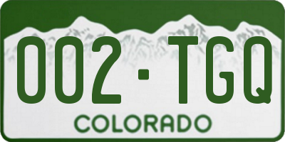 CO license plate 002TGQ