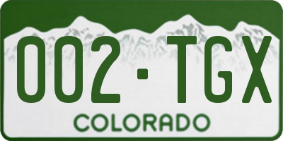 CO license plate 002TGX