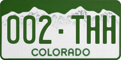 CO license plate 002THH