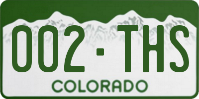 CO license plate 002THS