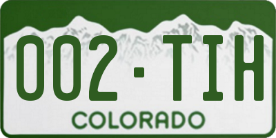 CO license plate 002TIH