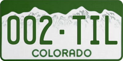 CO license plate 002TIL