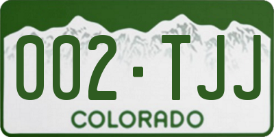 CO license plate 002TJJ