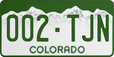 CO license plate 002TJN