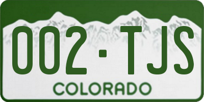 CO license plate 002TJS