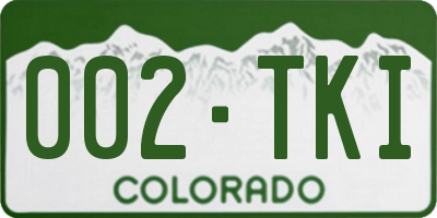 CO license plate 002TKI