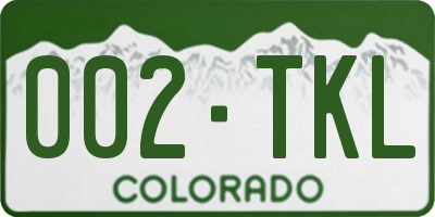 CO license plate 002TKL