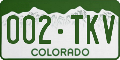 CO license plate 002TKV