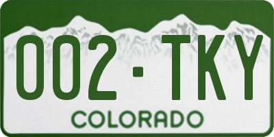 CO license plate 002TKY