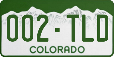 CO license plate 002TLD