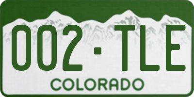 CO license plate 002TLE