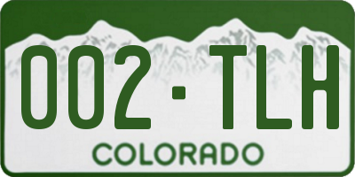 CO license plate 002TLH